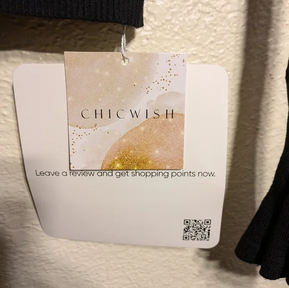 Chic Wish Black Sweater with Bow Detailsize Small - Picture 5 of 10